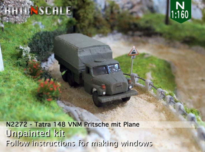 Tatra 148 VNM Pritsche mit Plane (N 1:160) 3d printed 