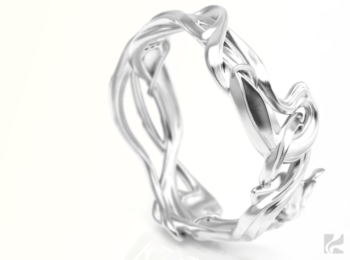 Art Nouveau Ring #1 3d printed Silver
