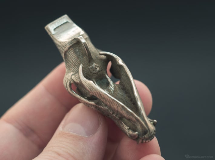 Bear Skull whistle. 7cm 3d printed 3d printed stainless steel