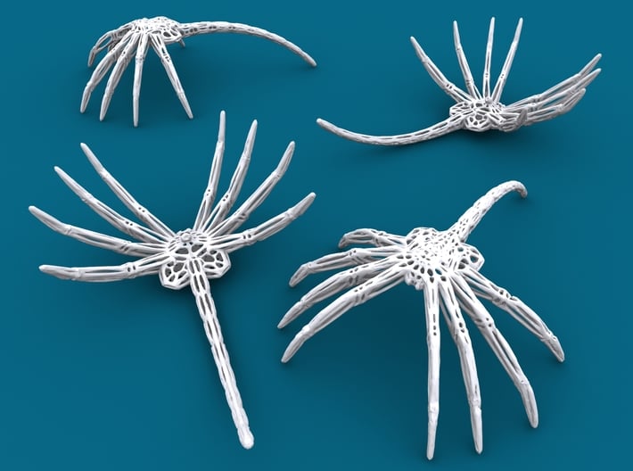 Facehugger 3d printed White Strong & Flexible