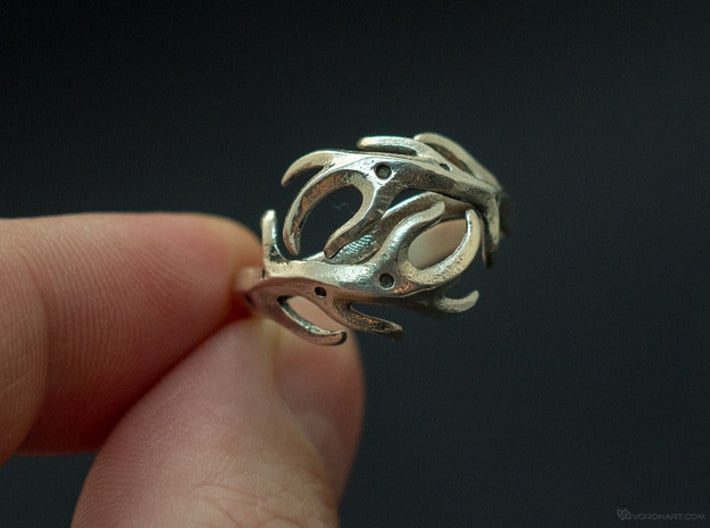 Antlers ring 3d printed 