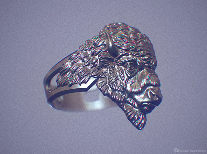 'American Bison' Stainless Steel Ring 574 