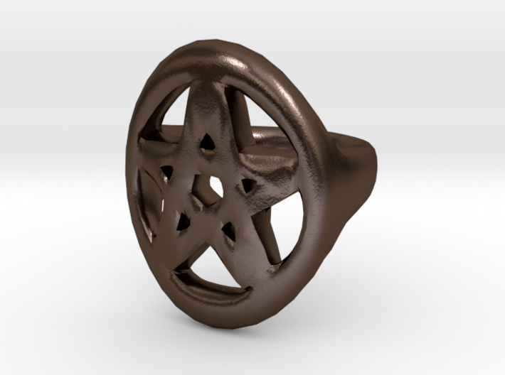 Pentacle Ring - size 8 3d printed