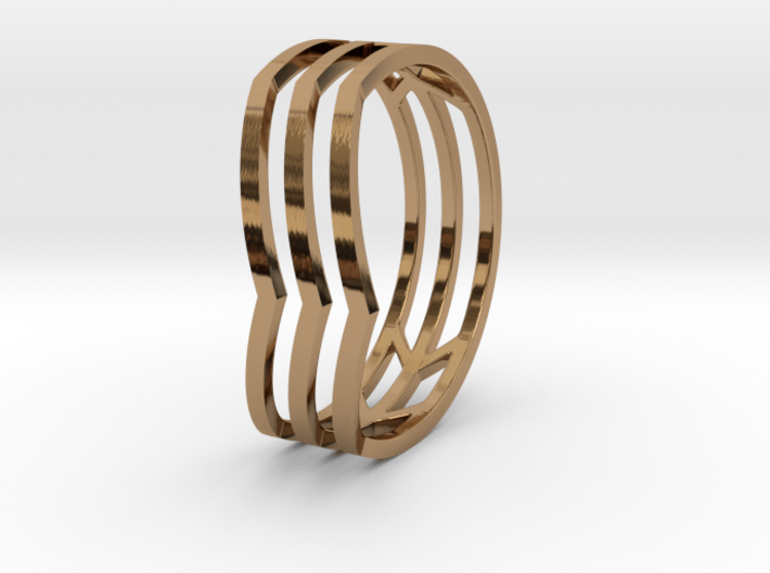 Chevrons Ring 3d printed 