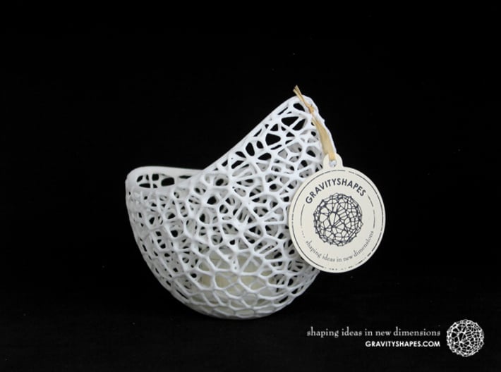 Filigree double wall tealight holder 3d printed Shapeways print with White Strong and Flexible Polished