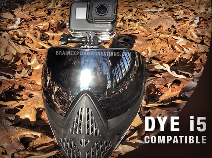 Paintball Mask Mount for GoPro Hero 1-9 & Session 3d printed Shown on a DYE i5 Mask