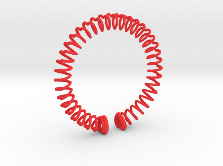 Heart Spring Bracelet In 3d printed 