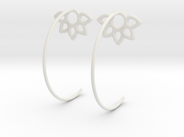 Flower Earring 3d printed 