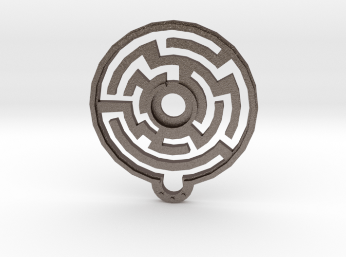Labyrinth Pendant 3d printed This image was rendered upside down for more fun...apparently.