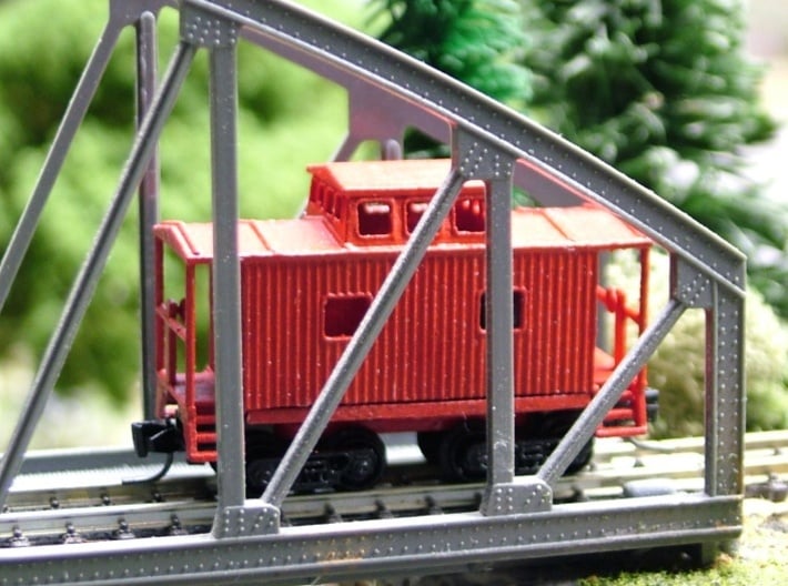 Bobber Caboose - Zscale 3d printed Painting and Photo by Walter Smith (modified for use with regular MTL trucks)