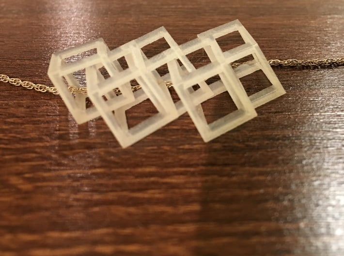 Interconnected Parrallelepipeds Necklace 3d printed Chain not included