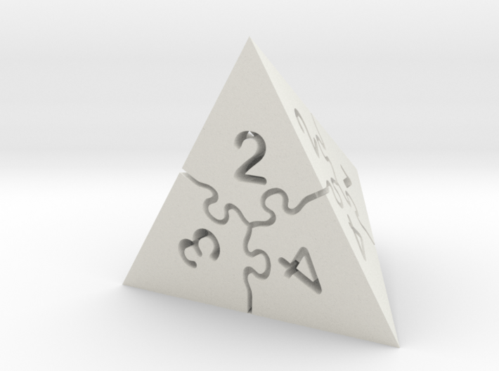 Jigsaw Puzzle D4 Dice 3d printed 
