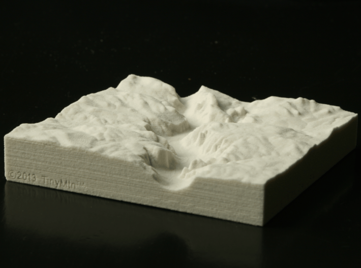4'' Yosemite Valley, California, USA, Sandstone 3d printed Photo of actual print, looking East up Yosemite Valley