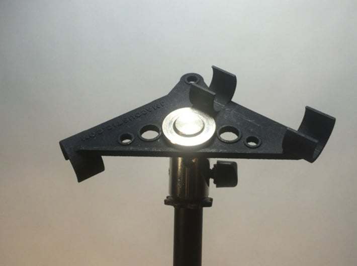 ORTF Stereo Mic Clip 22mm 3d printed Shown with swivel and top nut (not included).