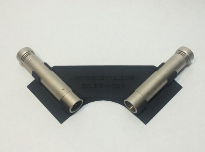 Stereo Boundary Mic Clip 90/20mm 3d printed Shown here in a near coincident configuration.