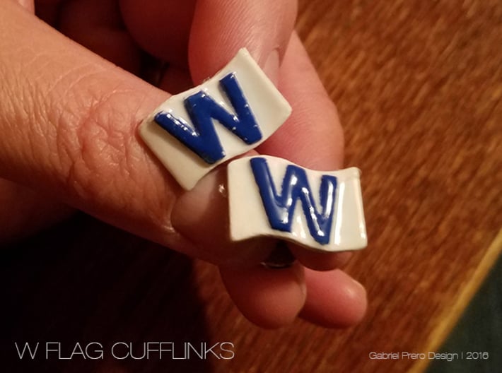 Chicago Cubs W Flag Cufflinks 3d printed 