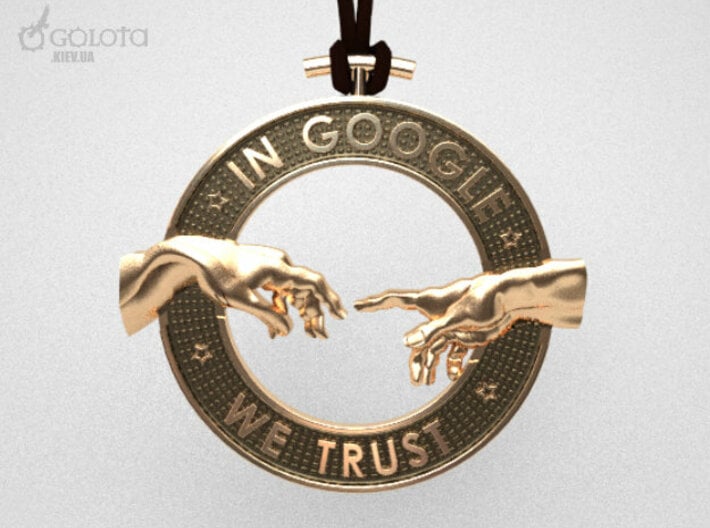 In Google we trust pendant 3d printed 