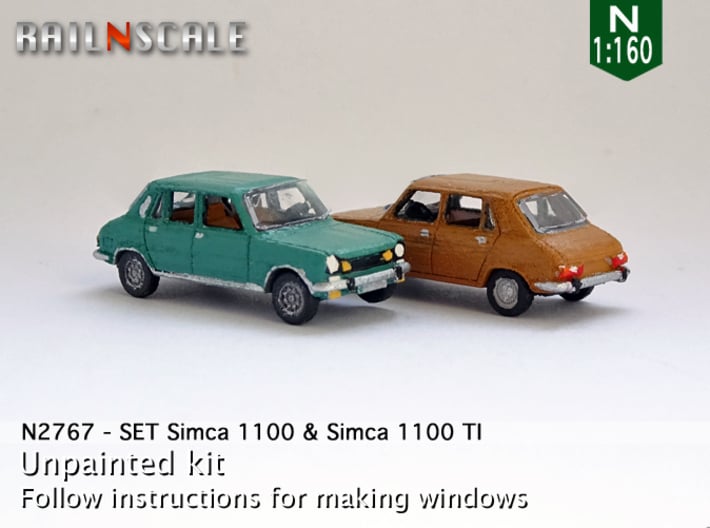 SET Simca 1100 & 1100 TI (N 1:160) 3d printed 