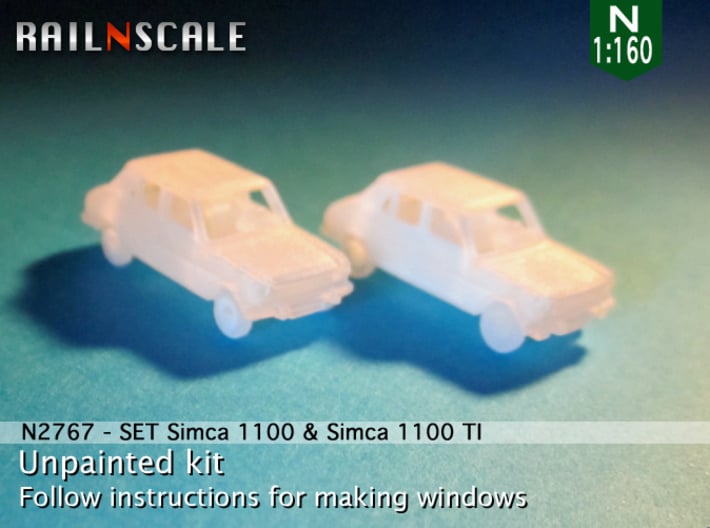 SET Simca 1100 & 1100 TI (N 1:160) 3d printed 