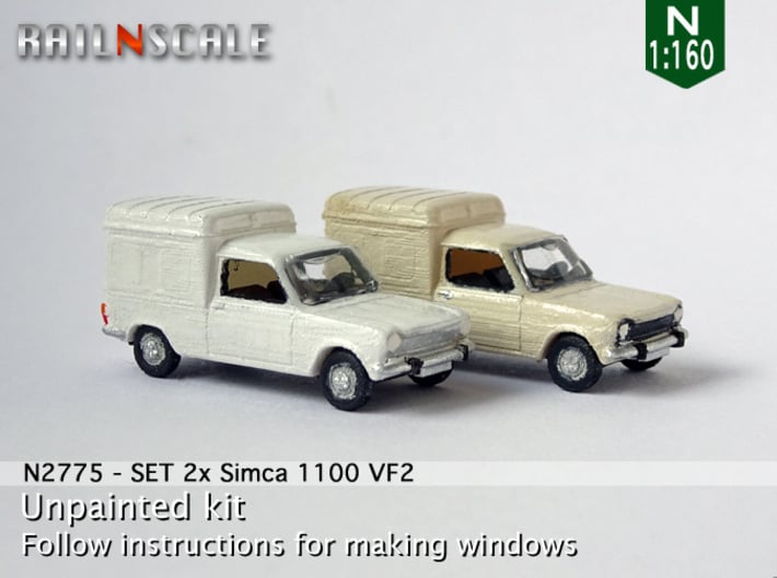 SET 2x Simca 1100 VF2 (N 1:160) 3d printed 