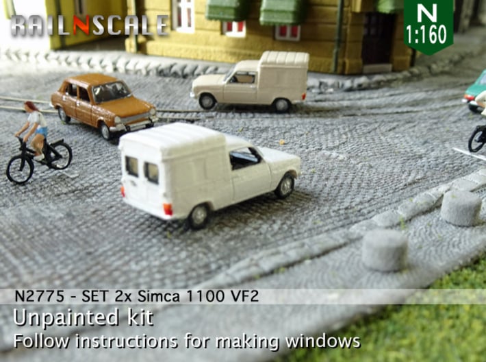 SET 2x Simca 1100 VF2 (N 1:160) 3d printed 
