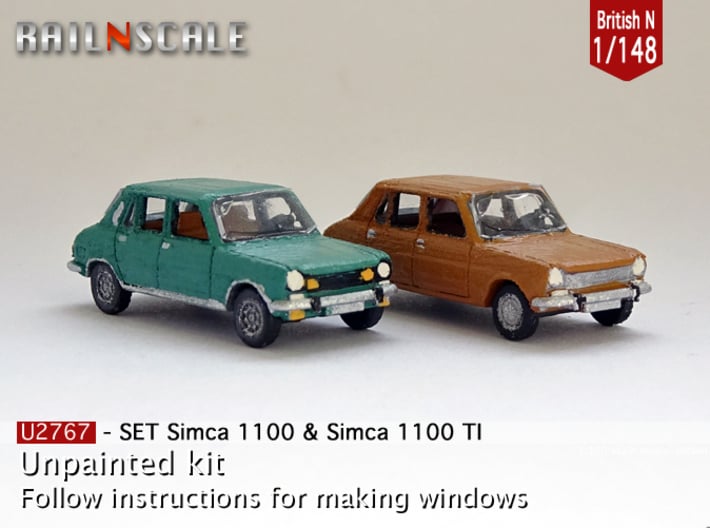 SET Simca 1100 &amp; 1100 TI (British N 1:148) 3d printed