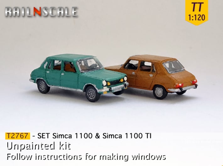 SET Simca 1100 & 1100 TI (TT 1:120) 3d printed 