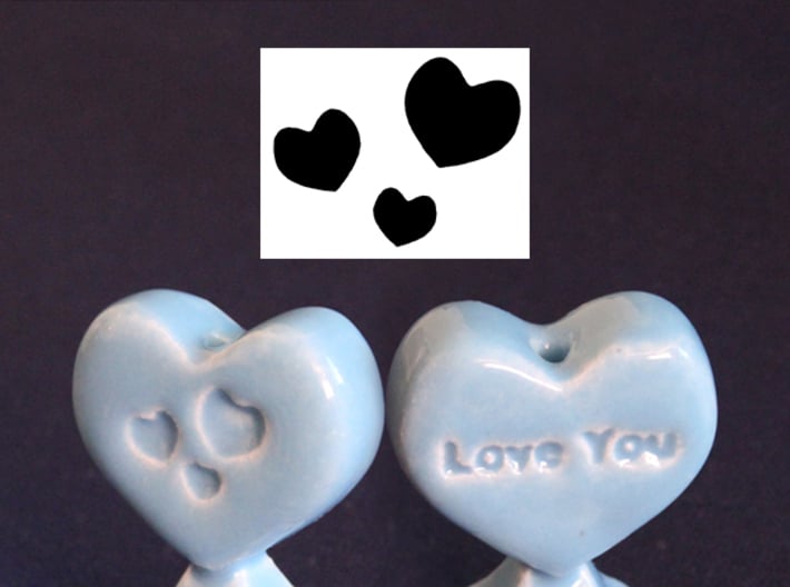 Pie Funnel in a heart shape 3d printed Gloss Blue Porcelain - customizable option coming soon