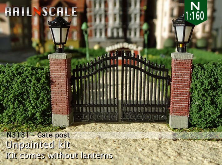 Gate post (N 1:160 - TT 1:120) 3d printed 