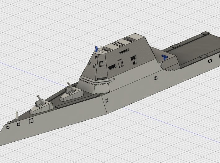 1/2000　USS Zumwalt  3d printed Computer software render