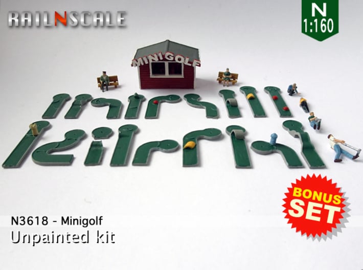 BONUS SET Minigolf (N 1:160) 3d printed 