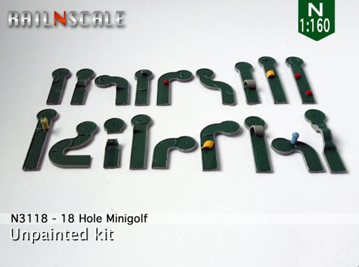 18 Hole Minigolf (N 1:160) 3d printed