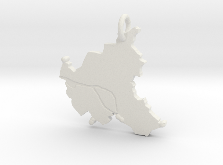 Outline from the city hamburg 3d printed 