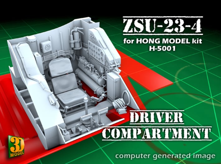 ZSU-23-4 Shilka driver compartment (HONG) 3d printed 