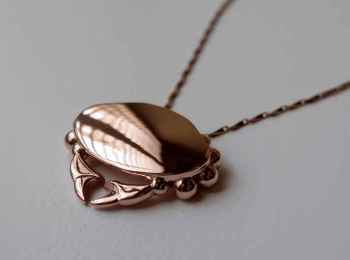 Crabby Love - Pendant 3d printed 14k Rose Gold Plated