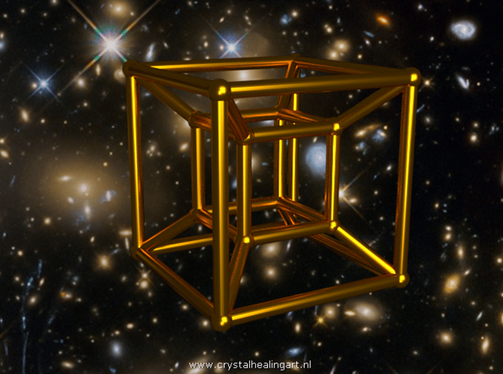 Tesseract - 4d Hypercube - E4 3d printed Artist impression of the tesseract