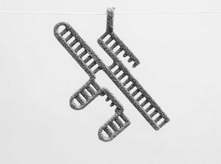 CRISPR RNA Pendant with Bail 3d printed Metallic Plastic