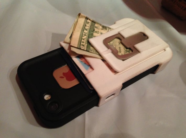 Lifeproof wallet, money clip and bottle opener att 3d printed 