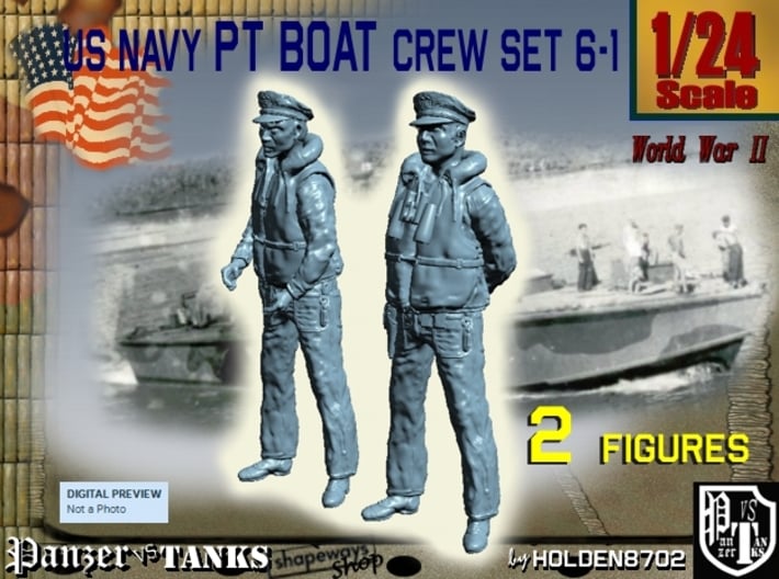 1/24 US Navy PT Boat Crew Set6-1 3d printed