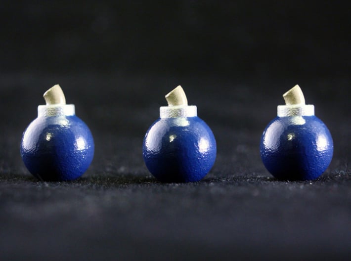 Bombs (3 Pack) 3d printed Painted Frosted Ultra Detail