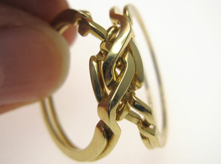 Holistic Ring interlocking metal 3d printed 