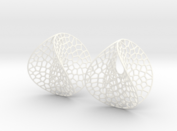 Enneper Voronoi Dream Earrings (3 sizes) 3d printed 