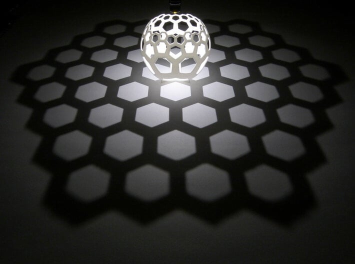 Honeycomb (stereographic projection) 3d printed 