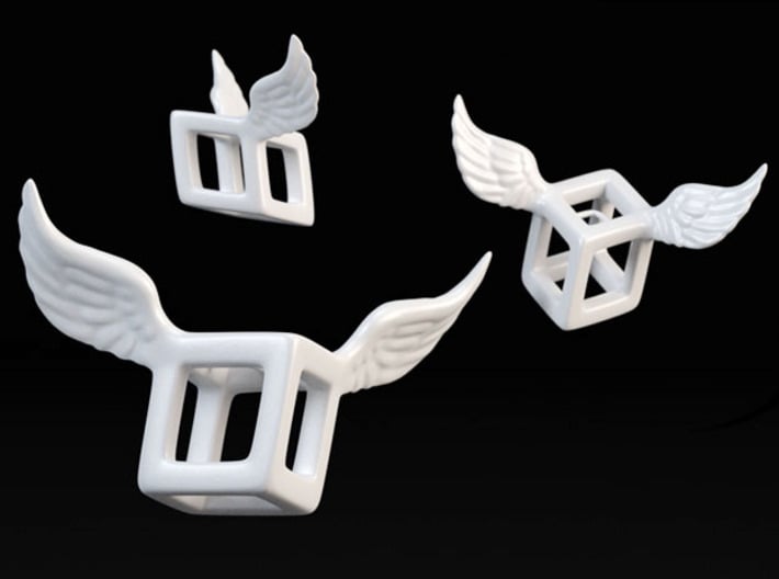 Winged Cube 3d printed