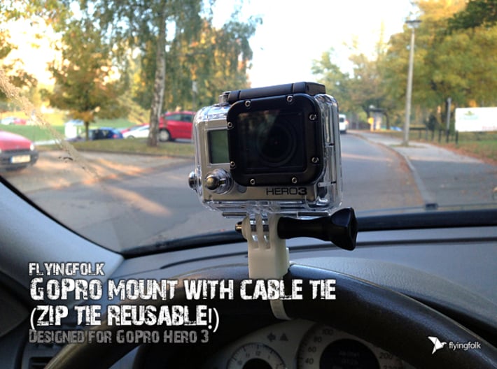GoPro mount with cable tie (zip tie reusable!) (9EFRSE8JU) by flyingfolk