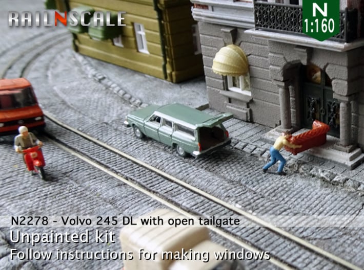 Volvo 245 DL with open tailgate (N 1:160) 3d printed 