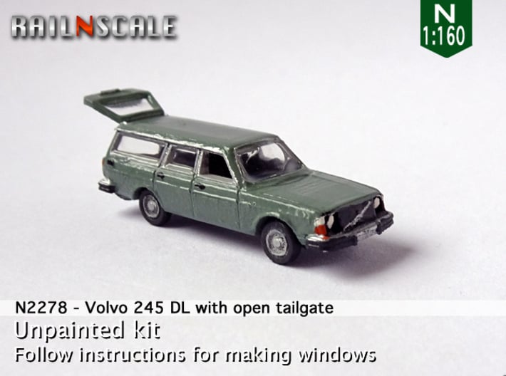 Volvo 245 DL with open tailgate (N 1:160) 3d printed
