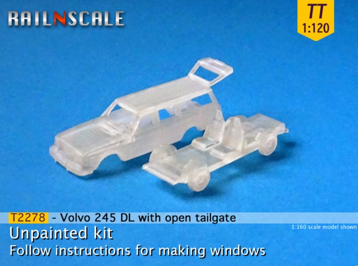 Volvo 245 DL with open tailgate (TT 1:120) 3d printed 