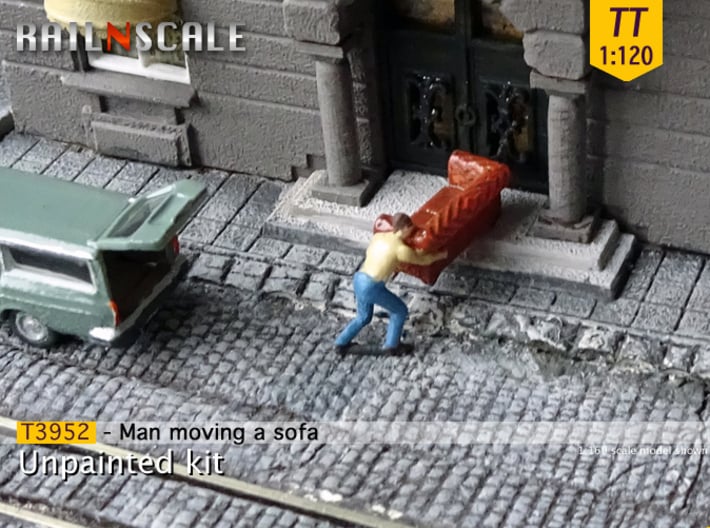 Man moving a sofa (TT 1:120) 3d printed 