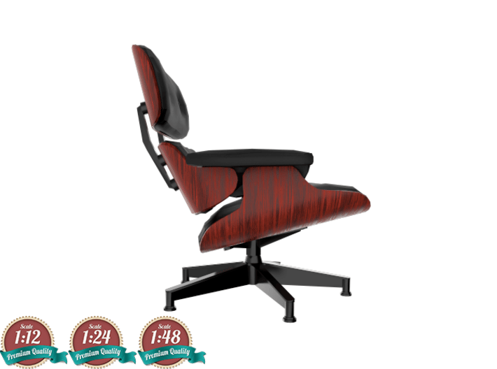 Miniature Eames Lounge Chair - Charles Eames 3d printed Replica Ottoman Chair Vitra